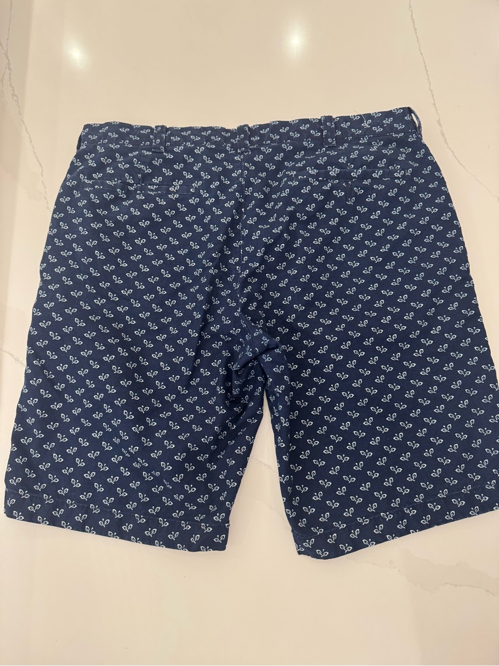 J. Crew Men’s Cotton Chino Navy Blue Printed Flat-Front Men’s Shorts size 34 - Picture 3 of 8